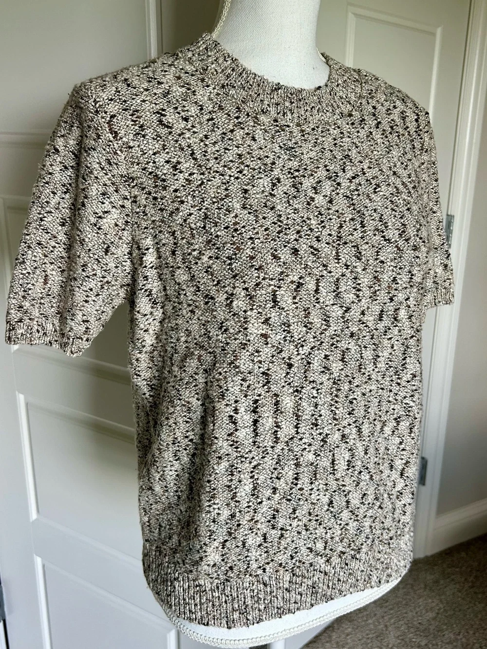 LOFT Short Sleeve Multi Knit Preppy Sweater Size M